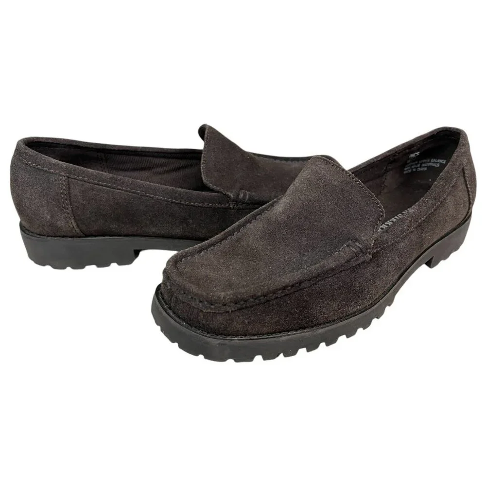 High Sierra Suede Women Loafers Moccasin 8.5M Chocolate Brown Casual Comfort‎